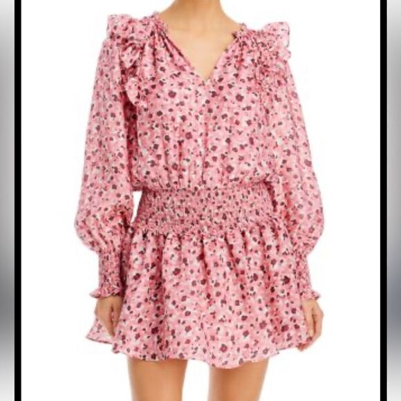 Ramy Brook  Penelope Silk Floral Long Sleeve Mini Dress | Size S - Picture 1 of 9